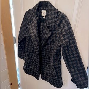 Black & Gray Pattern Peacoat